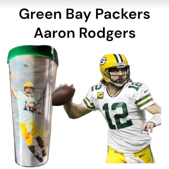 New Tritan USA Green Bay Packers Aaron Rodgers 22 oz Double Walled Tumbler - Picture 1 of 16